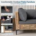 thumbnail image 4 of Delmango 7 Pieces  Patio Furniture Set Boho Wicker Rattan Outdoor Sectional Sofa Set with Cushions & Table for Lawn, Backyard, Porch, Backyard, Porch, Gray, 4 of 8