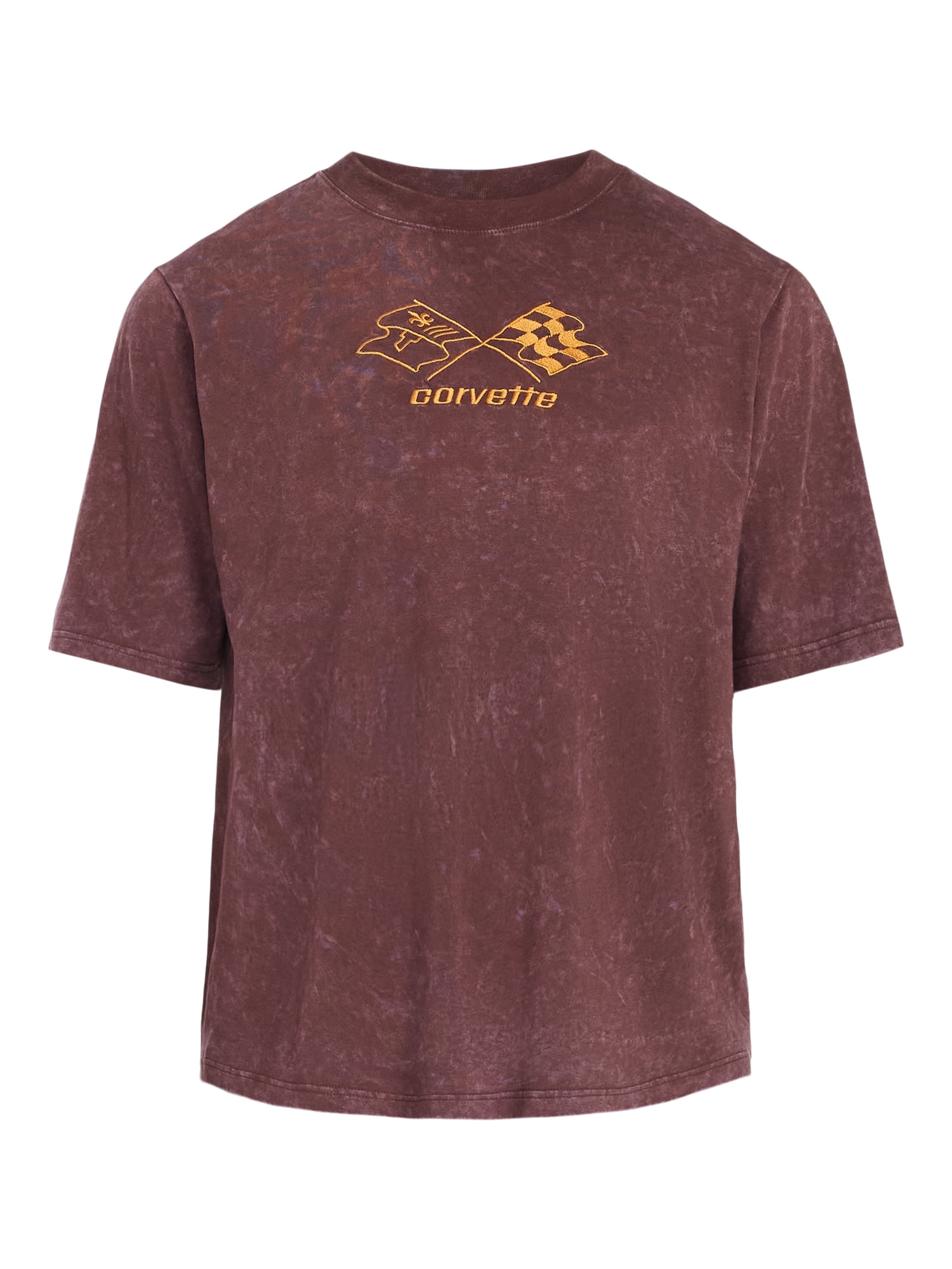 Chevy Corvette Men's and Big Men's Front Back Cropped Graphic Tee with Short Sleeves, Sizes S-2XL