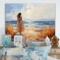 thumbnail image 2 of Designart "Coastalbeachsand Sandy Serenity Painting VII" People Metal Wall Decor, 2 of 5