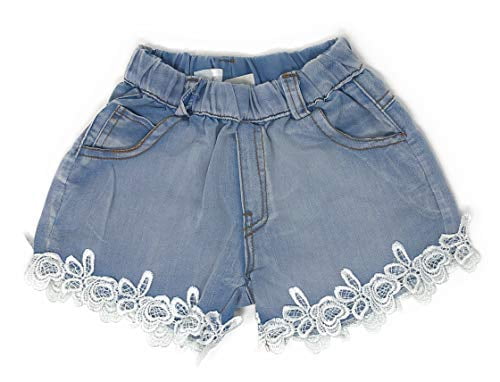 denim shorts with white lace