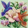 thumbnail image 2 of DIY Blue-Orange Hummingbird Pearl Diamond Painting Art Kit with Frame | Pearl Beads Art Craft for Adults Beginner, Gemstone Diamond Dots Beads for Home Wall Decor (8*8inch), 2 of 6