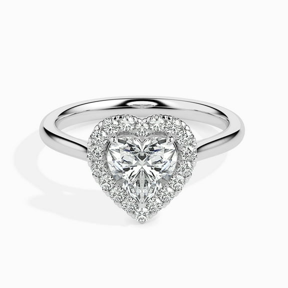 Kiva Jewel Women's 1.66 Ct Lab Created Diamond Wedding Ring - Stunning Heart Cut in 14K White Gold Over Prong Setting - Ideal for Engagement, Anniversary, or Special Occasions - Elegant Gift