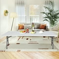 thumbnail image 4 of HomGarden 8FT Folding Utility Table Indoor Outdoor Picnic Camping Table W/Handle, White, 4 of 11