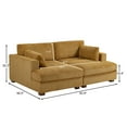 thumbnail image 4 of DREAMSIDEA Orange Chaise Lounge Indoor Furniture Upholstered Corduroy Sofa Counch with Armrest for Living Room,Bedroom, 4 of 9