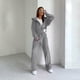 thumbnail image 3 of Conjunto de chándal de terciopelo para mujer, sudadera de 2 piezas, pantalones de chándal, sudadera con capucha y cremallera completa, sudadera con bolsillo, ropa deportiva informal de otoño, 3 of 5
