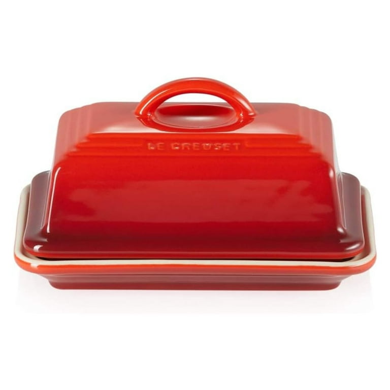 Stoneware European Butter Dish, Cerise