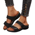 thumbnail image 2 of HAJWOH Womens Orthopedic Sandals Slip on Non Slip Arch Support Summer Flat Sandals Breathable Work Shoes 2026 Comfort Orthopedic Shoes Black 39, 2 of 4