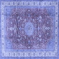 thumbnail image 1 of Ahgly Company Indoor Square Medallion Blue Traditional Area Rugs, 3' Square, 1 of 4