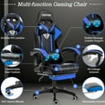 thumbnail image 4 of Hoffree Gaming Chair with Speakers and RGB LED Lights Ergonomic Massage Gamer Chair with Footrest High Back with Lumbar Support for Adults, 4 of 9