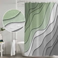 thumbnail image 6 of Sage Green Grey Ombre Shower Curtain, Waterproof Shower Curtains for Bathroom, Modern Abstract Art Aesthetics Washable Fabric Cloth Bathroom Curtain Set Bathtub Decor with Hook 60''x72'', 6 of 9