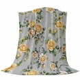 thumbnail image 6 of Yellow Rose Blanket Soft Cozy Warm Throw Blanket for Couch, Plush Fuzzy Flannel Fleece Blankets for Sofa, Vintage Country Botanical Floral Vines Bed Blankets Lightweight Gifts for Women, 50"x60", 6 of 9