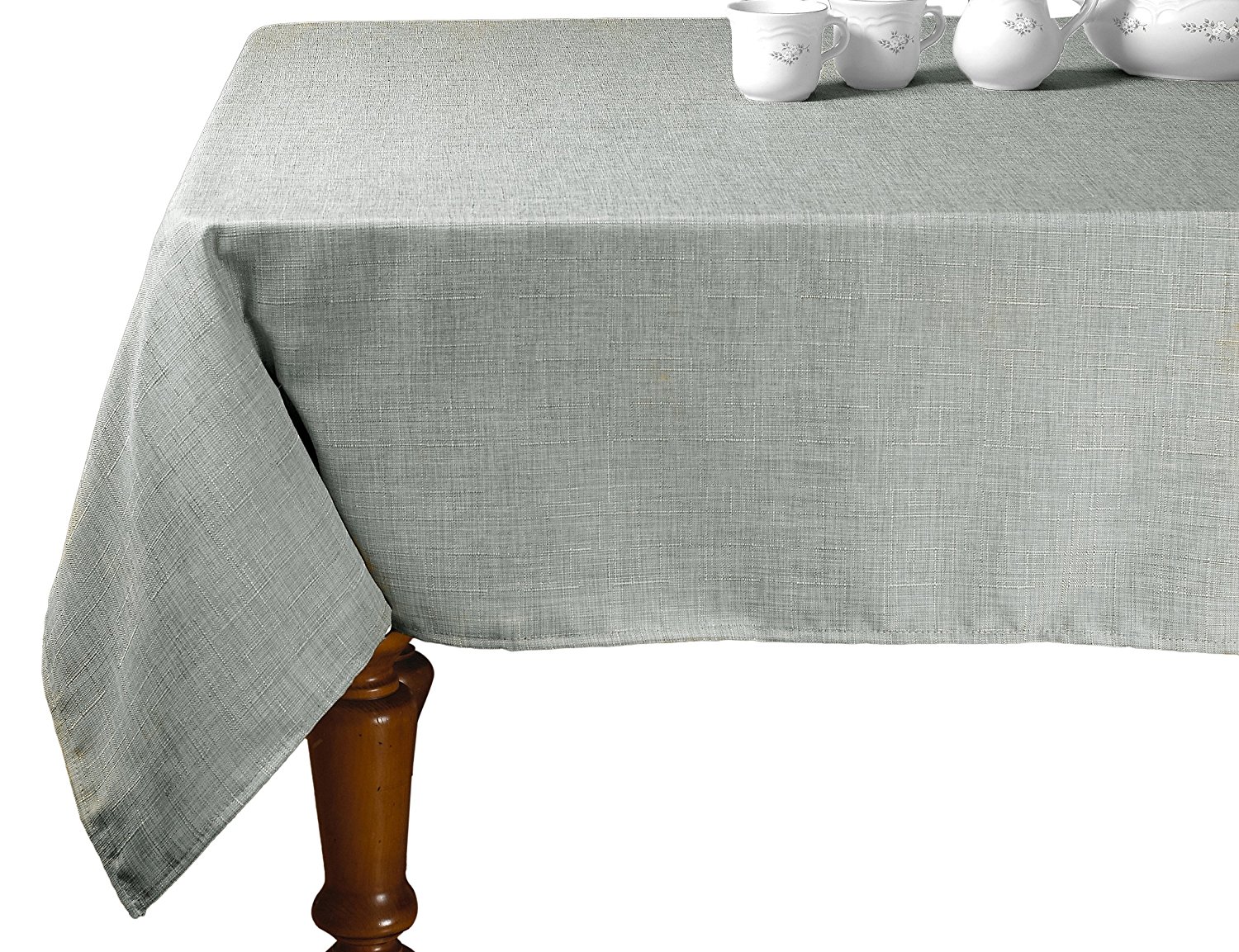 Euro Linen Vintage Design Tablecloth, 60" x 140", Grey, The tablecloths