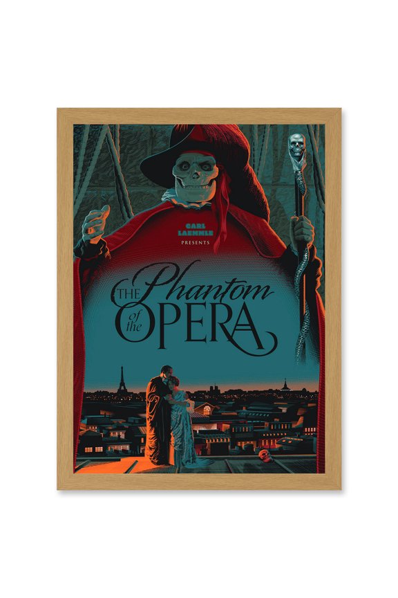 Film Movie Paris Skull Laemmle Phantom Opera Musical Artwork Framed Wall Art Print A4