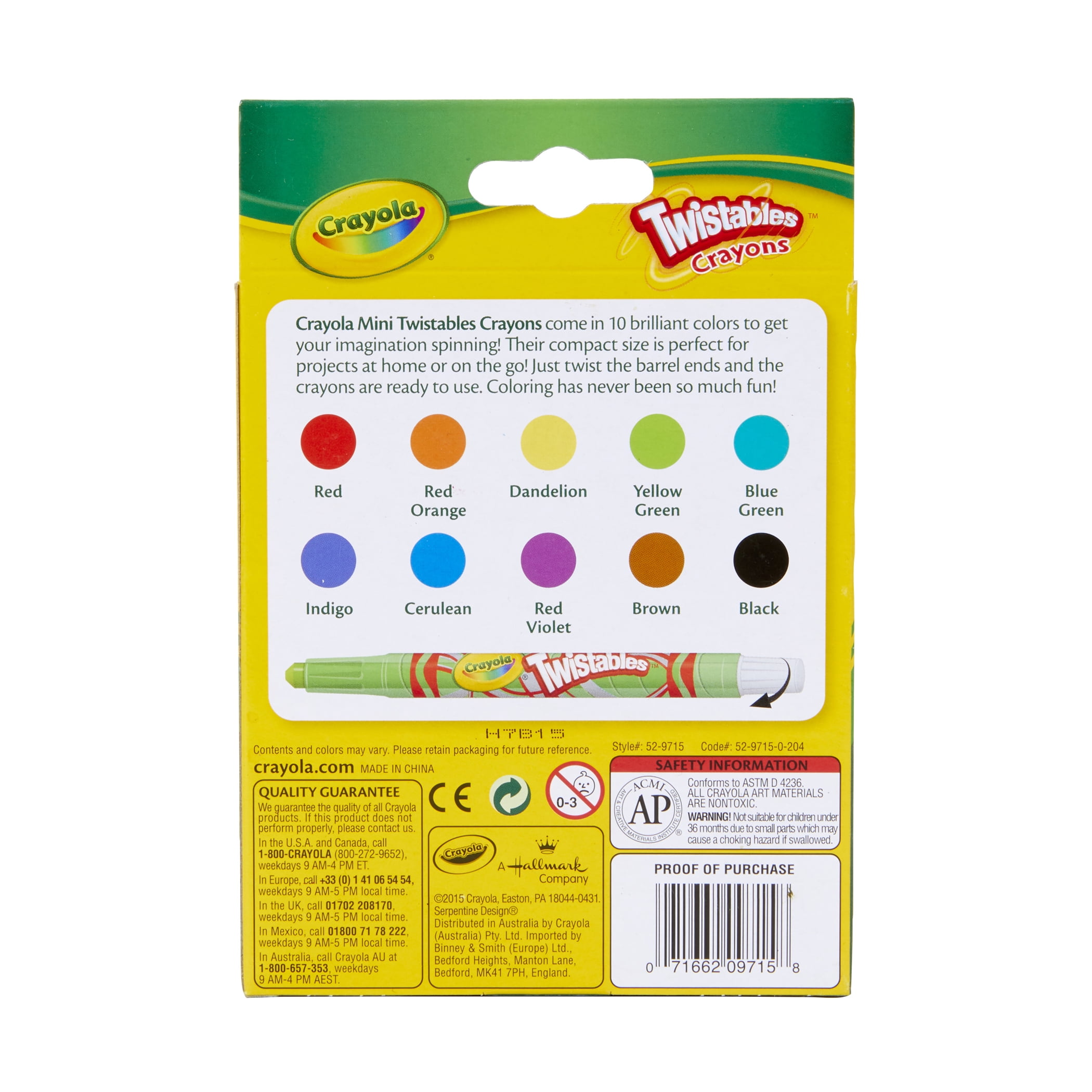 Crayola Mini Twistables Crayons, 10 Per Pack, 12 Packs