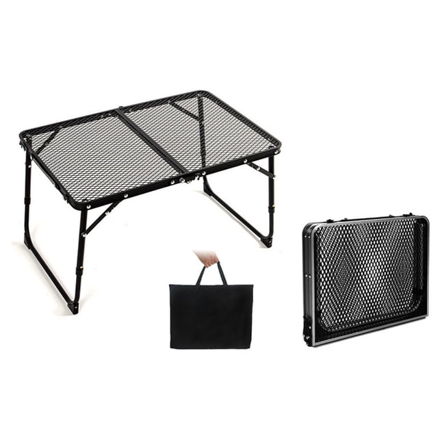 Camping Folding Table Picnic Table Foldable Beach Table Mesh Grill Table