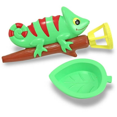 Melissa & Doug Sunny Patch Verdie Chameleon Bubble Blower With Wand, Dipping Tray, and Bubble