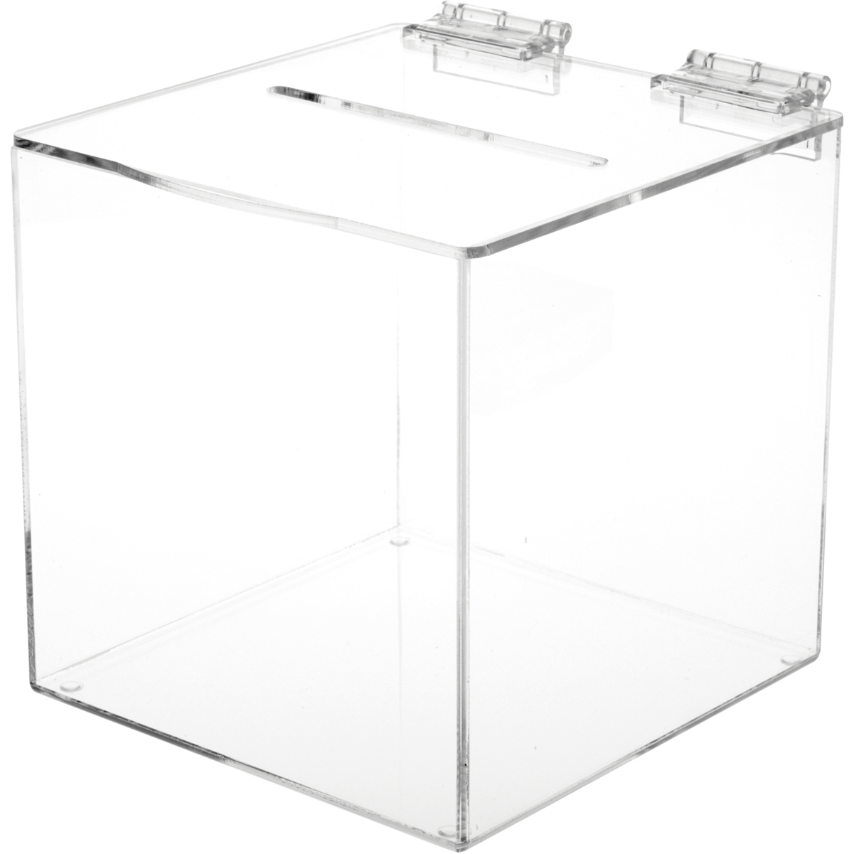 Plymor Clear Acrylic Ballot / Collection / Donation Box, 6" W x 6" D x