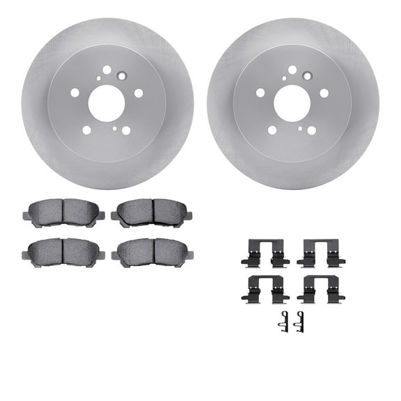 Dynamic Friction Company Rear Brake Rotors with 5000 Advanced Brake Pads includes Hardware 6512-76683