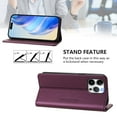 thumbnail image 2 of Wallet Case for iPhone 15 Pro, Magnetic Closure PU Leather Flip Phone Case for Men Women with RFID Blocking Card Holder Kickstand, Shockproof Protection Cover for iPhone 15 Pro, Darkpurple, 2 of 13