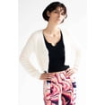 thumbnail image 2 of Ragstock Cream Eyelash Cropped Cardigan, 2 of 4