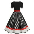 thumbnail image 4 of Ruyang Women Casual Dress Polka Dot Short Sleeve 1950s Housewife Evening Party Prom Dress Summer Dresses Cocktail Evening Maxi Dress, 4 of 8
