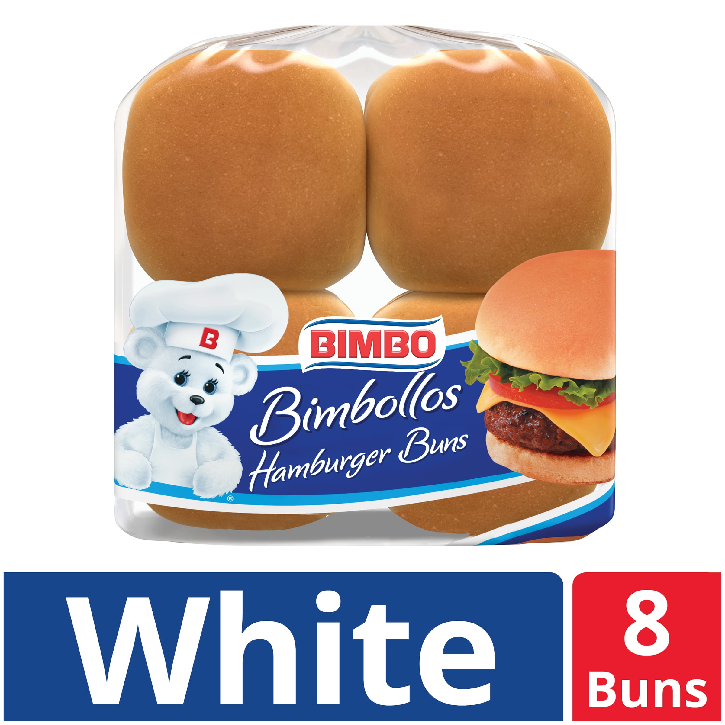Bimbo Hamburger Buns, 8 count,