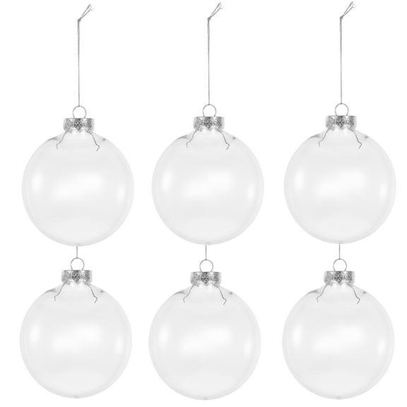 6 Pcs Large Clear Ornaments for Crafts Christmas Fillable Transparent
