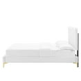 thumbnail image 5 of Platform Bed Frame, Full Size, White, Velvet, Modern Contemporary, Bedroom Master Guest Suite Room, 5 of 10