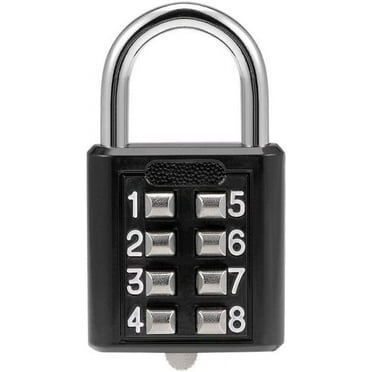 8-Digit Combination Padlock Push Button Lock for Locker Cabinet Black
