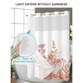 thumbnail image 4 of No Hook Shower Curtain with Snap in Liner Fall Pink Flowers Shower Curtain -Fabric Waterproof Inner Liner, Watercolor Leaves Shower Curtains Washable 60"x72", 4 of 9