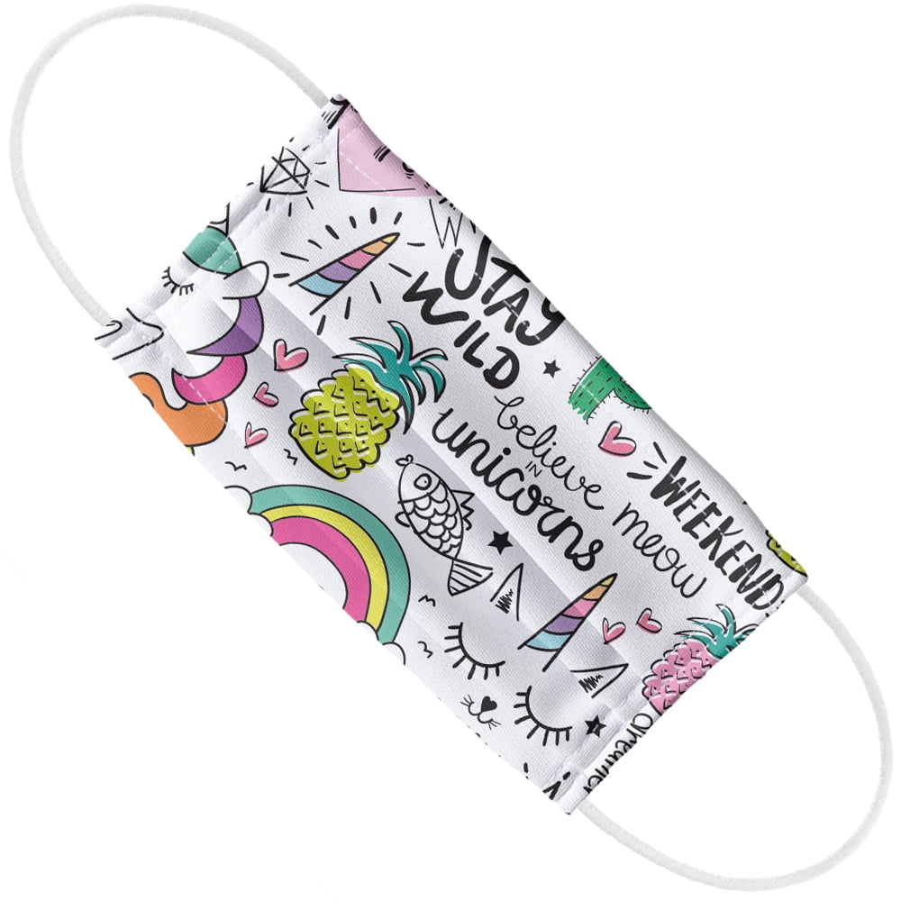 Weekend Fun Pattern 1-Ply Reusable Face Mask Covering, Unisex