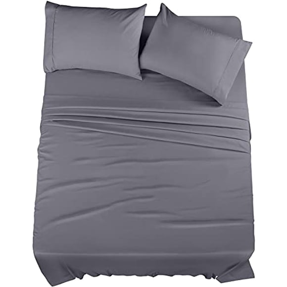 Utopia Bedding Bed Sheet Set - Brushed Microfiber 4 Piece King Bedding - Shrinkage & Fade Resistant - Soft Sheets - Easy Care (King, Grey)