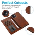 thumbnail image 4 of Dteck Case for Apple iPhone 11 6.1-inch,Detachable Case Card Holder Wallet Magnetic Leather 2 in 1 Design Shockproof Kickstand Cover Support Magnetic Car Mount Case,Brown, 4 of 7