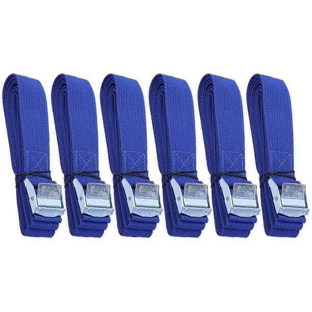 Buckle Tie Down Straps Heavy Duty Lashing for Cargo Canoe Hammock 250x2.5x0.1cm Secure Loads 6Pcs