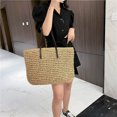 thumbnail image 4 of Bolso de playa de paja Bolsos de hombro tejidos de ratán de gran capacidad Bolsos Beige, 4 of 6