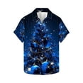 thumbnail image 5 of JURANMO Todays Daily Deals Clearance Christmas Shirts for Men Big and Tall Button Down Hawaiian Shirts Casual Short Sleeve Lapel Blouse Tops 2024 Xmas Gifts Blue M, 5 of 6
