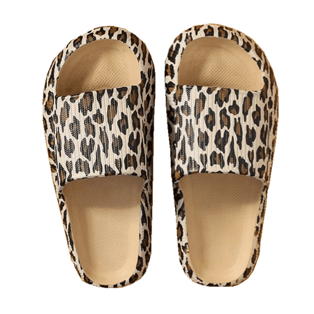 

Slides Sandals Shower Shoes Women Men House Slippers Size W 5-6 M 4-5 Leopard 36-37