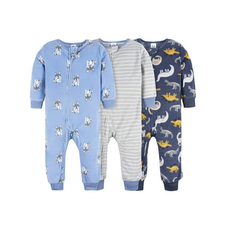 Gerber Toddler Neutral Microfleece Footless Blanket Sleepers, 3-Pack, Sizes 12M-5T