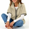 thumbnail image 5 of Wensltd Women Short Sleeve Stand Collar Full Zip Vest Fashionable Elegant Style Short Jacket White, 5 of 8