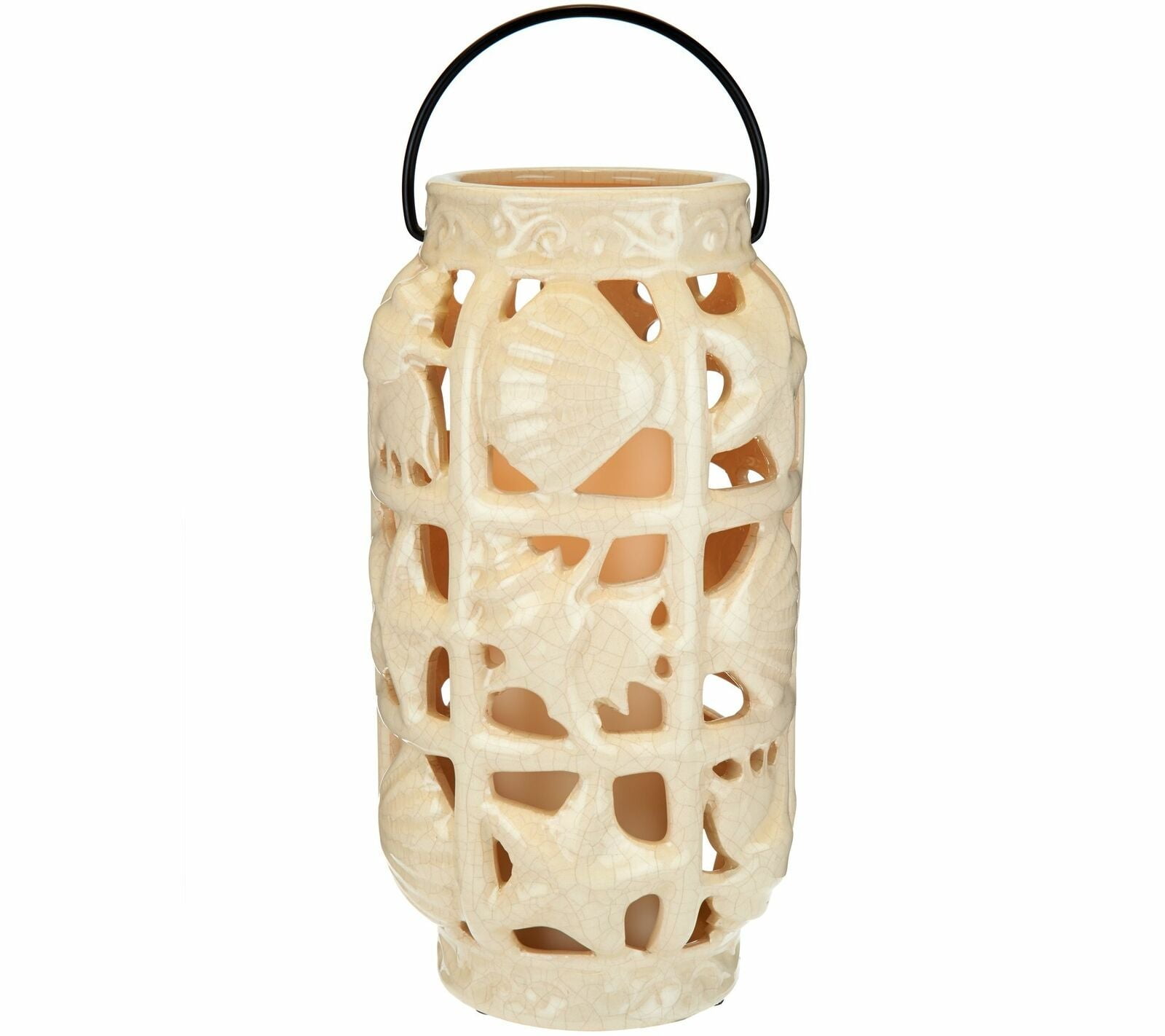 Coastal Ceramic Lantern w/ Flameless Candle by Valerie in Ivory - Walmart.com coastal-ceramic-lantern-w-flameless-candle-by-valerie-in-ivory-walmart-com
