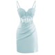 thumbnail image 1 of Vestido de bienvenida Clothfun, corto de satén, azul claro, talla 16W, 1 of 7