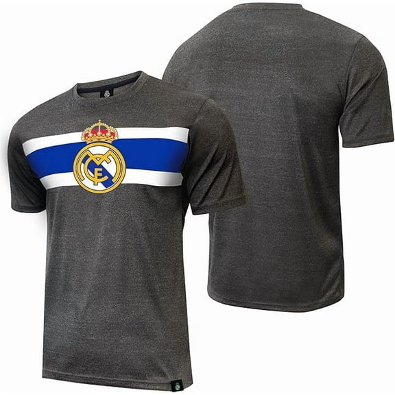 Icon Sports Officially Licensed Real Madrid Soccer T-Shirt – Official Team Jersey Style Short Sleeve Athletic Football Tee – Game Day Activewear for Fans - Large