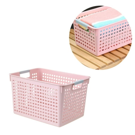 Hollow Storage Basket for Home and Household Multifunctional Desktop Storage Container Organizer 1 Set Pink