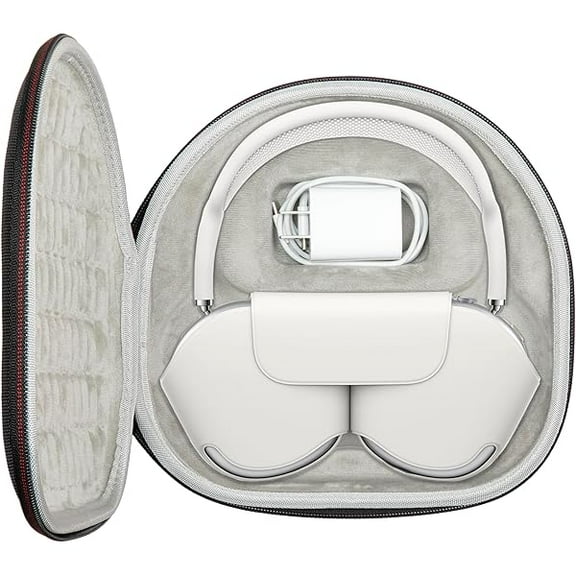 All-in-one Hard Travel Case for Apple AirPods Max Wireless Over-Ear Headphones, Compatible with Original Apple Smart Case Charge Cables,Slim Organizer Hard Shell Bag with Sleep Mode (Smart)