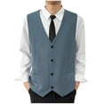 thumbnail image 2 of Blczomt Dress Mens Big and Tall Tank Tops Sleeveless Vest Waistcoat Formal Pocket Blue Tees, 2 of 8