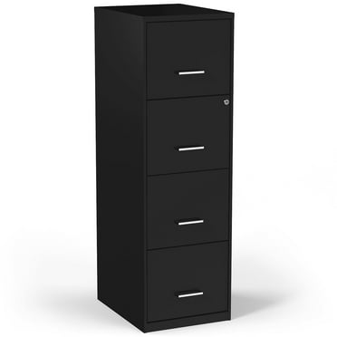 MyOfficeInnovations 4-Drawer Vertical File Cabinet Locking Letter Black 18"D (52152) 2806660