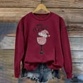 thumbnail image 1 of Qertyioot Pull d'Hiver Mode Femme Imprimé de Noël, Manches Longues Col Rond Chaud Ample Tendance Hauts Tricotés, 1 of 4