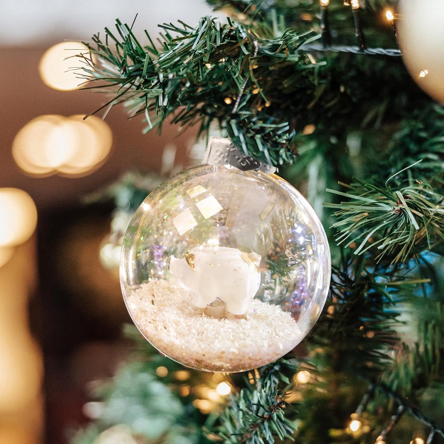 Clear Plastic Ornament Balls,DIY Fillable Christmas Balls,24 Pcs 3.15 inch Hanging Ornaments Round Balls with Removable Top for Halloween,Christmas,Birthday,Wedding,Party,Xmas Tree Decor