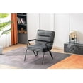 thumbnail image 4 of MCombo Velvet Accent Chair, Upholstered Armchair with Black Coated Metal Frame, Fabric 4747 (Grey), 4 of 8