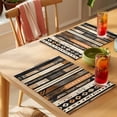 thumbnail image 4 of Retro Boho Geometric Placemats Set of 4 Abstract Southwestern Ethnic Place Mats Indoor Wipeable Table Mats Washable Cloth Dining Table Placemats for Kitchen Holiday Party Home Decor 13x19 Inch, 4 of 9